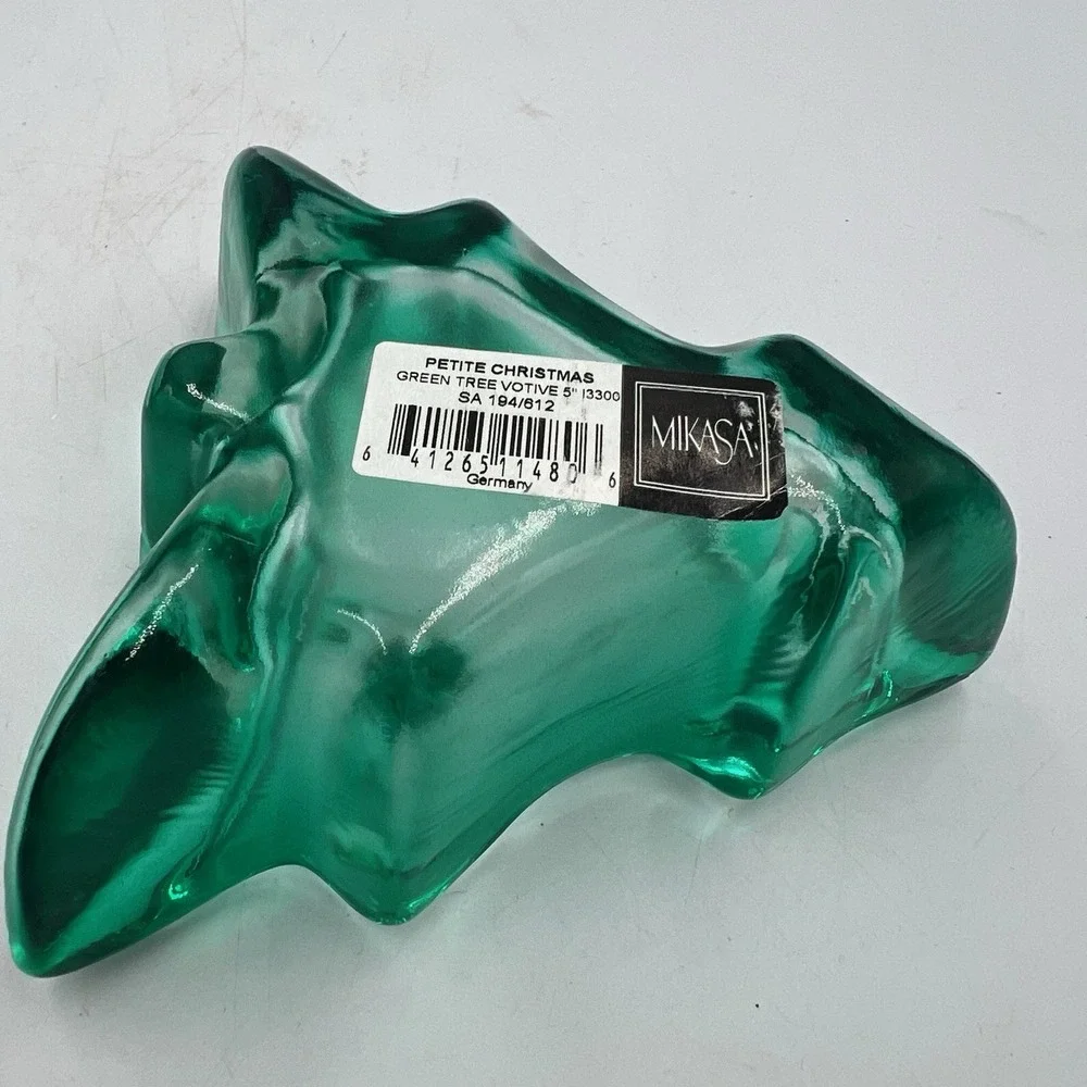MIKASA Petite‎ Christmas Votive Candle Holder Green Pine Tree 5